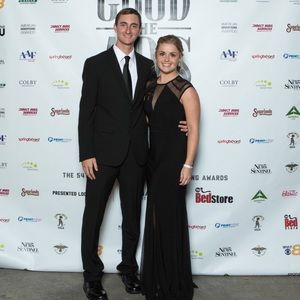 Formal floor length black gown worn once.